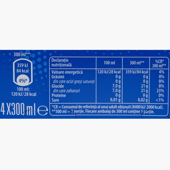 Băutură carbogazoasă aromă cola 4x0.3l