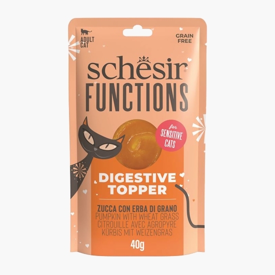 Hrană umedă pentru pisici adulte Functions digestive topper, cu dovleac și iarbă de grâu, 40g