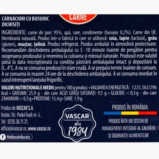 Cârnăciori dichisiți cu busuioc 600g