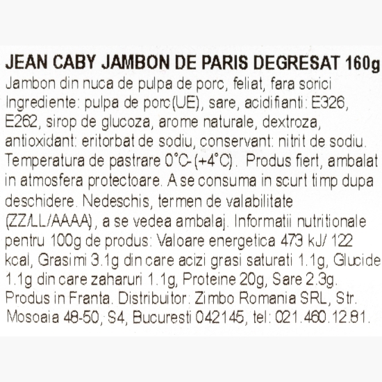 Jambon de Paris degresat 160g