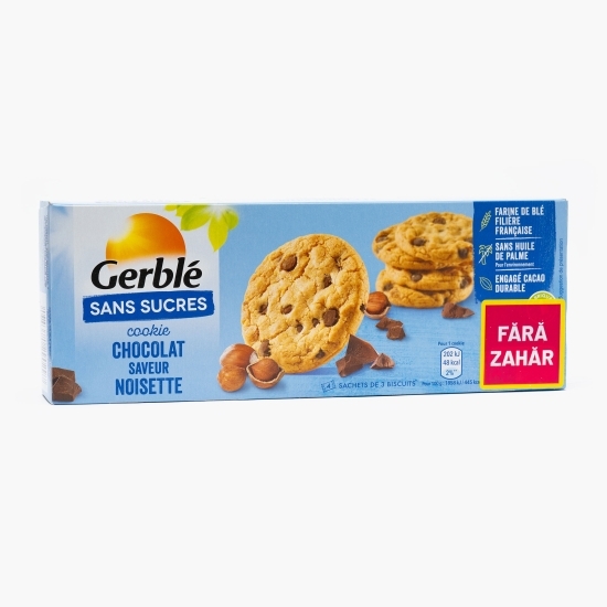 Biscuiți cookies cu ciocolată și alune de pădure, fără zahăr 130g