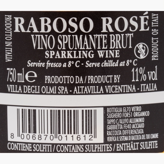 Vin spumant rose brut, 11%, 0.75l