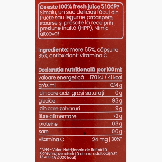 Suc presat la rece din căpșune și mere Fresh Juice Strawberry Mix 330ml