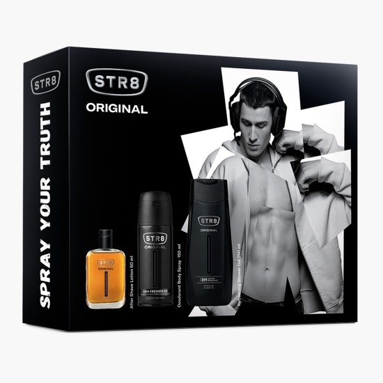 Set cadou Original (loțiune după bărbierit + deodorant spray pentru corp + gel de duș)