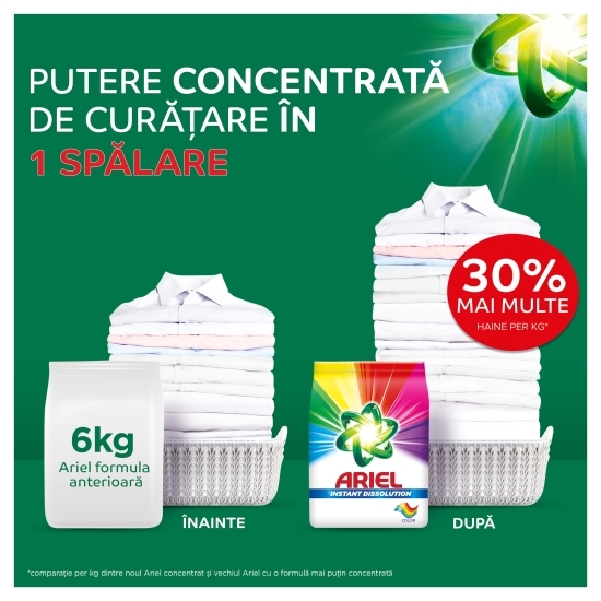 Detergent de rufe pudră  Touch of Lenor Fresh Color, 130 spălări, 9.75kg