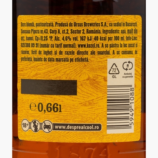 Bere blondă premium sticlă 0.66l