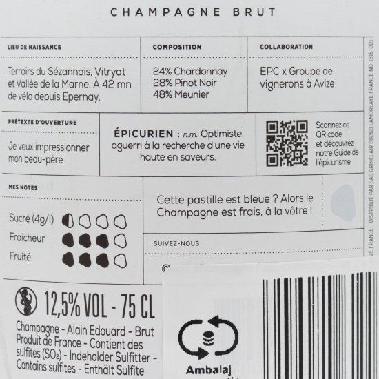 Șampanie Brut 12.5% alc., 0.75l