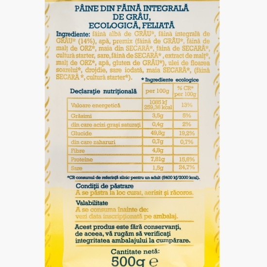 Pâine toast eco integral 500g