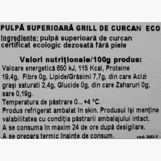 Pulpă superioară de curcan grill eco 250g