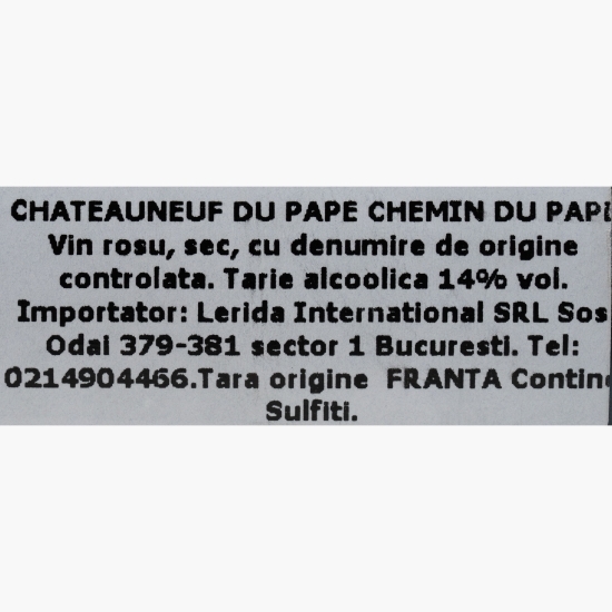 Vin roșu sec Châteauneuf du Pape, 14%, 0.75l