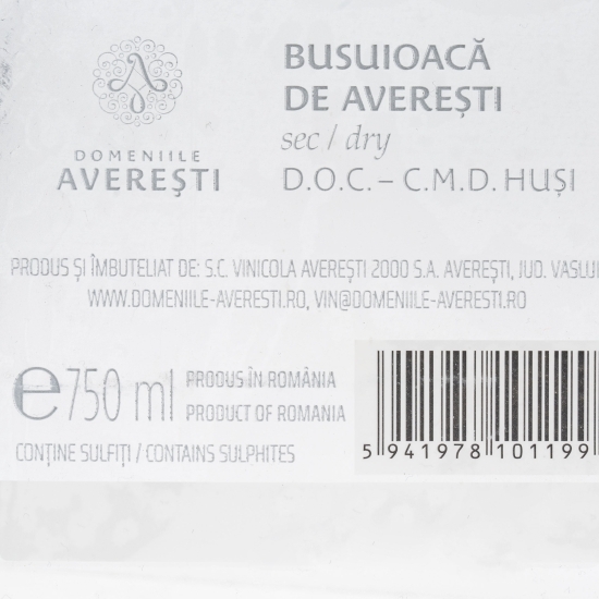 Vin rose sec Busuioacă de Averești, D.O.C. Huși, 14%, 0.75l