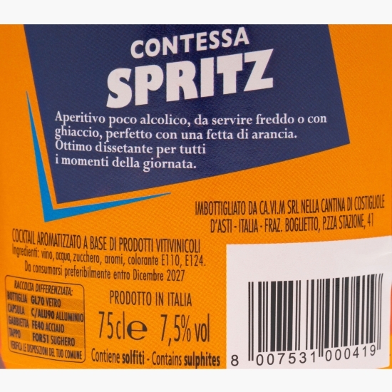 Aperitiv aromat pe bază de produse vinicole Spritz Aperitivo, 7.5%, 0.75l