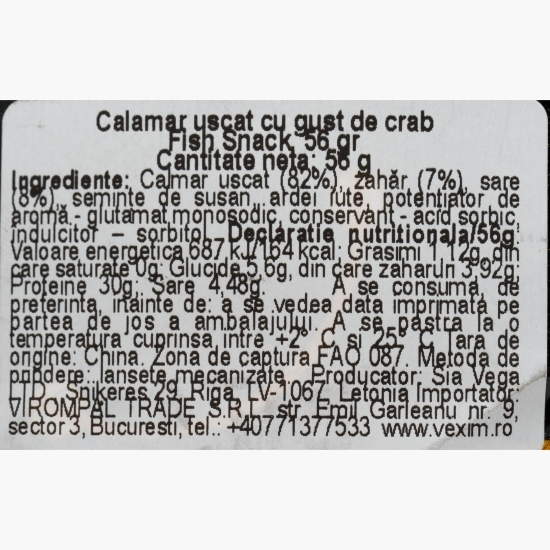 Calamar uscat cu gust de crab Sea Food Snack 56g