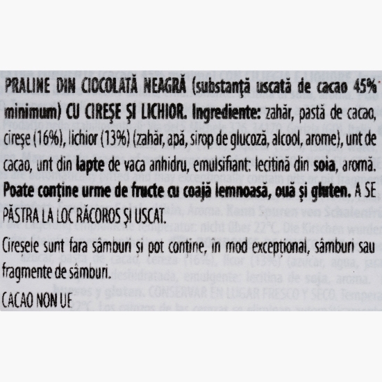 Praline din ciocolată neagră cu cireșe și lichior Il Boero 300g