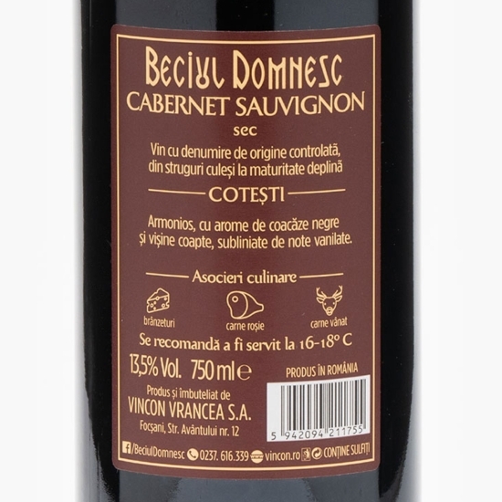 Vin roșu Cabernet Sauvignon, 13.5%, 0.75l