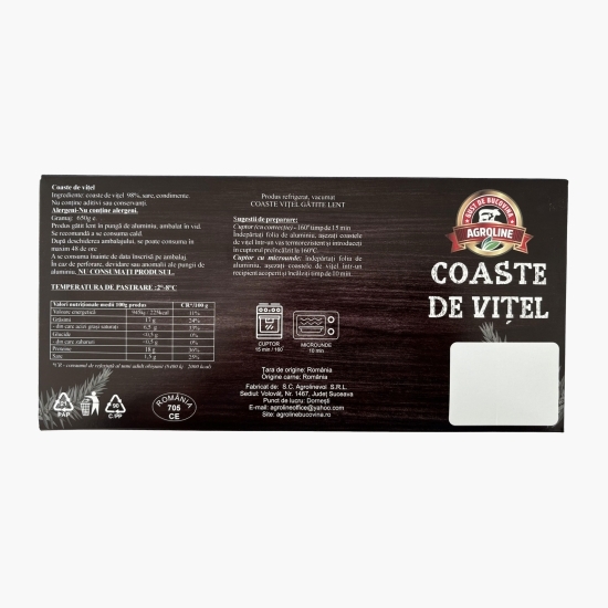 Coaste de vițel gătite lent 650g