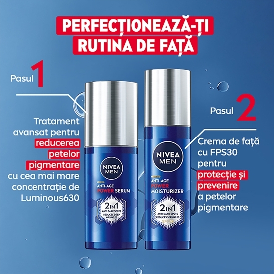 Cremă de față Men Anti-Age Power 2în1 cu Acid Hialuronic și Luminous630, 50ml