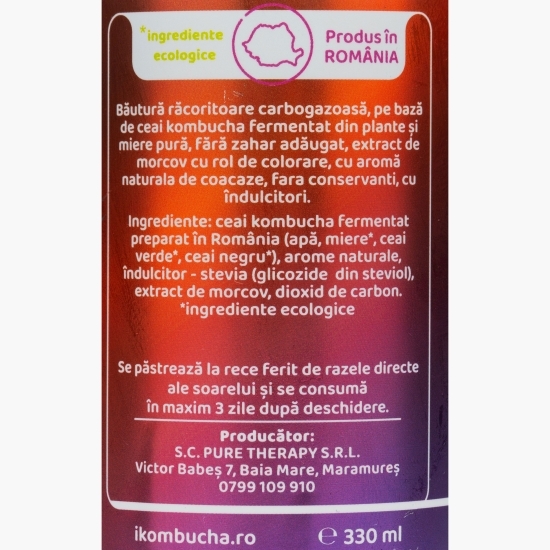 Băutură răcoritoare din kombucha cu aromă de coacăze 330ml