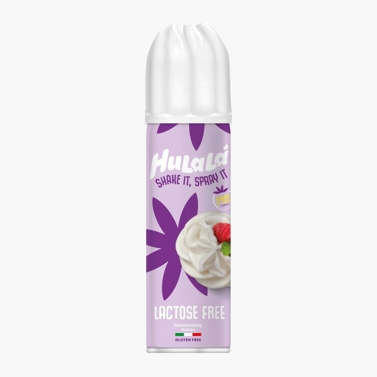 Produs UHT îndulcit fără lactoză, pe bază de grăsimi vegetale, spray 200g