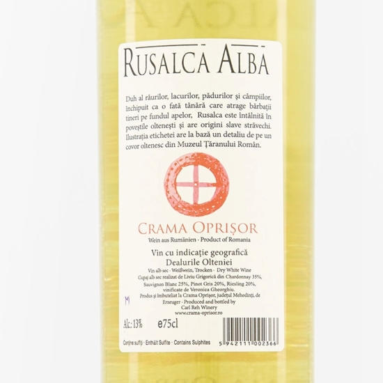 Vin alb sec Rusalcă Albă, 13%, 0.75l