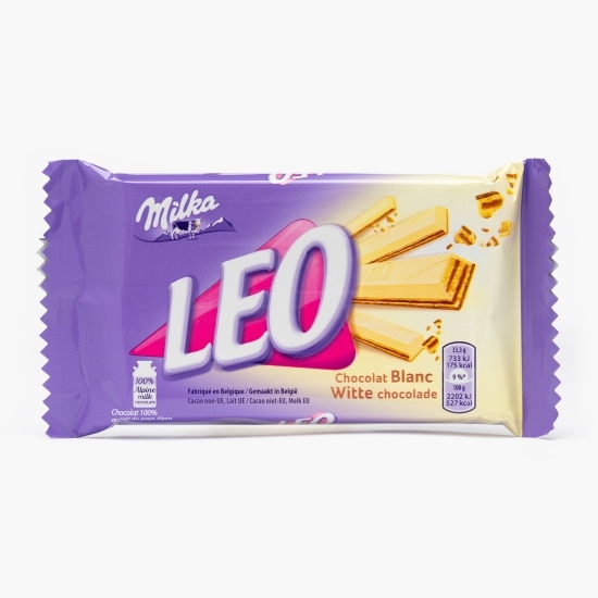 Napolitană cu ciocolată albă și cremă de cacao Leo 33.3g