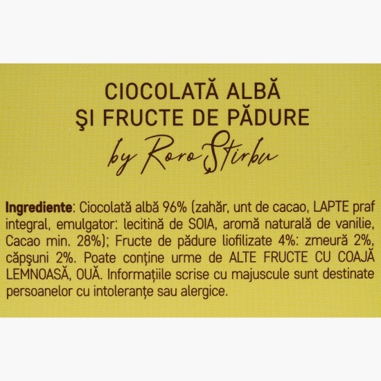 Tabletă artizanală de ciocolată albă și fructe de pădure 100g