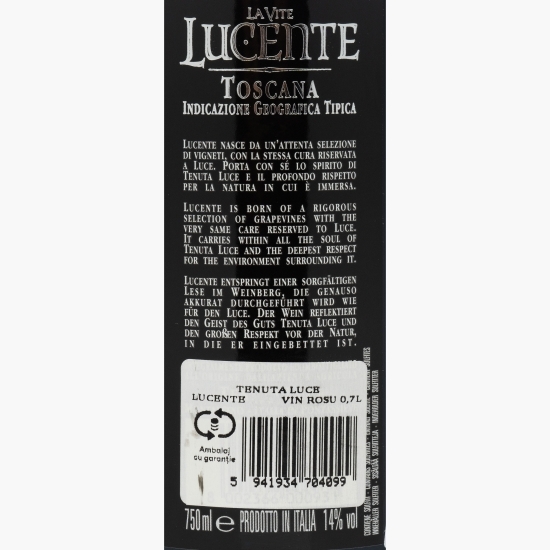 Vin roșu sec Lucente, 14%, 0.75l