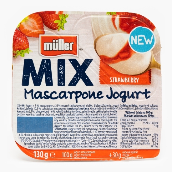 Iaurt mix mascarpone căpșuni 130g