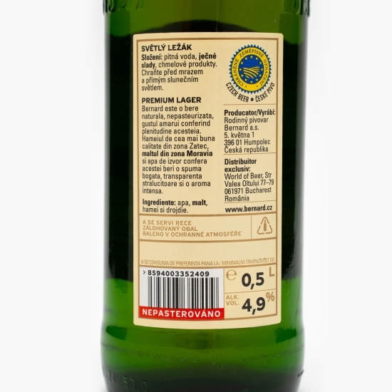 Bere premium Lager sticlă 0.5l