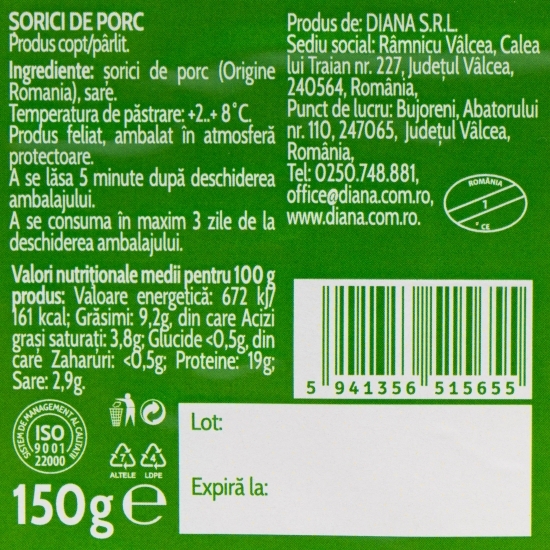 Șorici de porc pârlit 150g