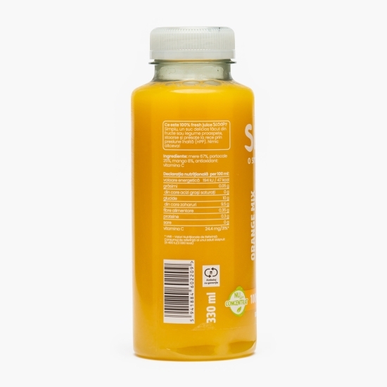 Suc presat la rece din mere, portocale și mango Fresh Juice Orange Mix 330ml