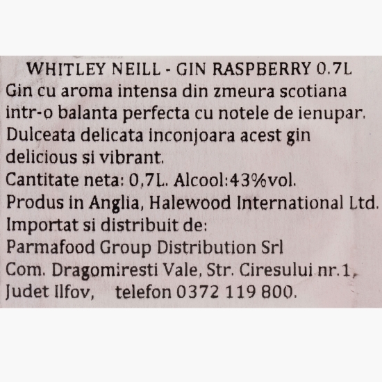 Gin zmeură 43% alc. 0.7l