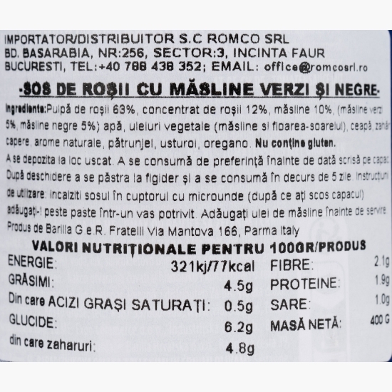 Sos de roșii cu măsline 400g