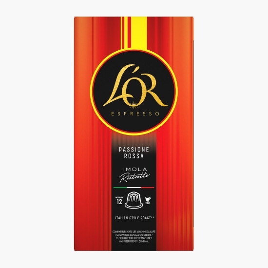 Imola Ristretto Passione Rossa Collection, 10 băuturi, capsule cafea compatibile Nespresso