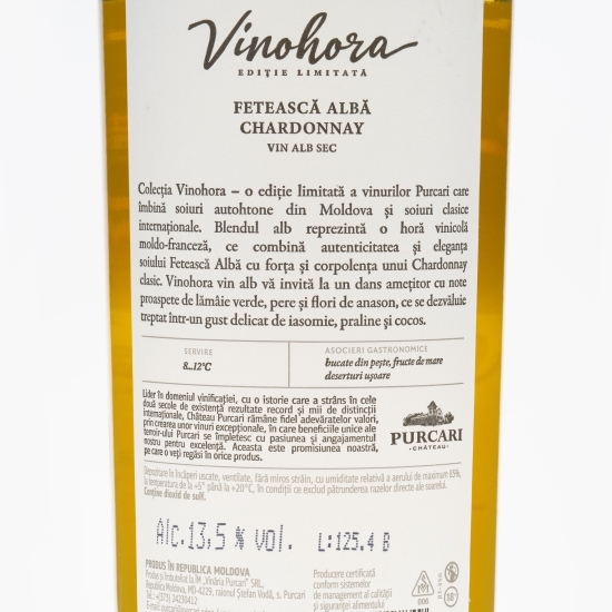 Vin alb sec Fetească Albă & Chardonay, 13.5%, 0.75l