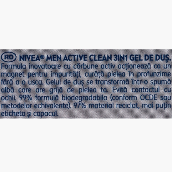 Set cadou: Gel de duș  Men Activ Clean 250ml + Deodorant spray pentru bărbați Men Invisible Black&White Power 150ml