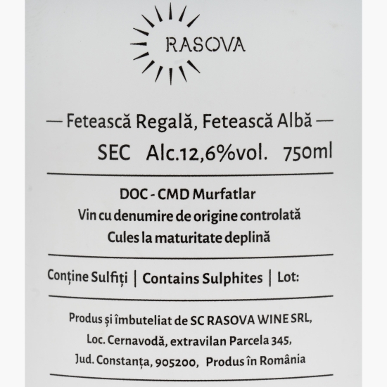 Vin alb sec Fetească albă & Fetească regală, 12.6%, 0.75l