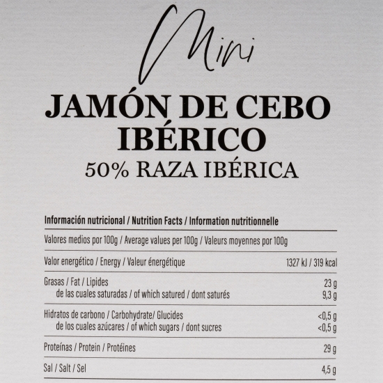 Mini Jamon Iberico dezosat 950g + suport și cuțit, Jamoneria by Alioli