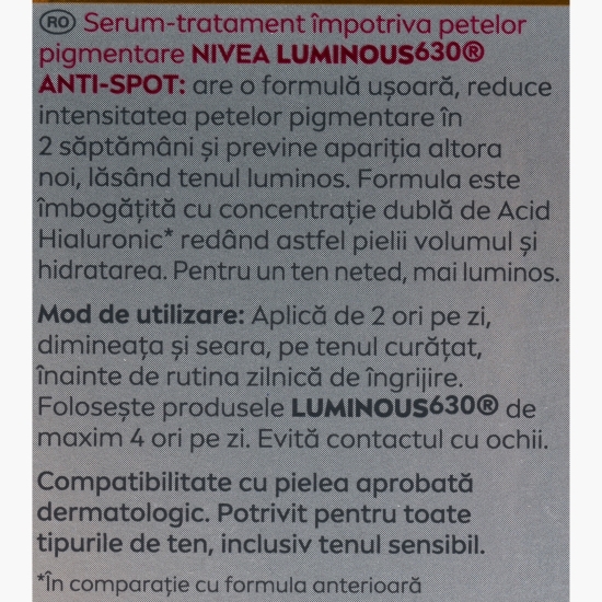 Serum Luminous630 tratament avansat împotriva petelor pigmentare 30ml