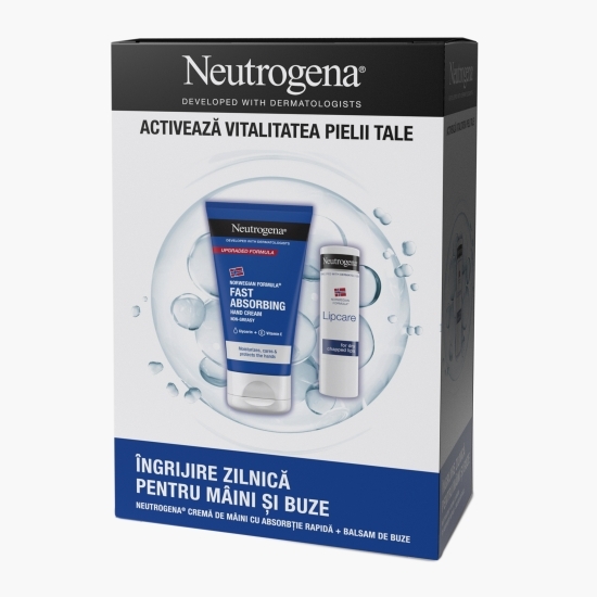 Set cadou Formula Norvegiană (balsam de buze 4.8g și cremă de mâini concentrată parfumată 50ml)