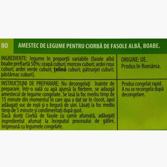 Amestec de legume pentru ciorbă de fasole albă, boabe, 400g