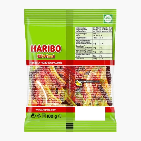 Jeleuri cu aromă de fructe Worms 100g