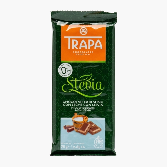 Ciocolată cu lapte și stevia (fără zahăr) 75g