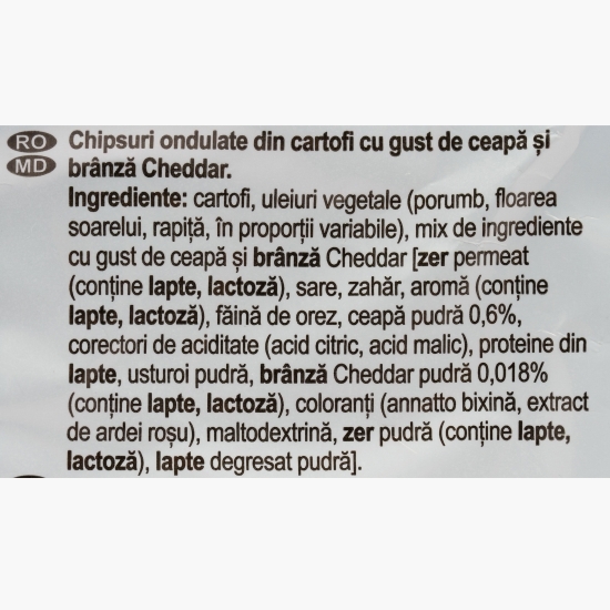 Chipsuri ondulate din cartofi cu cașcaval și ceapă, Maxx 115g