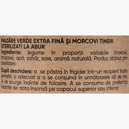 Mazăre verde extrafină cu morcovi 200g