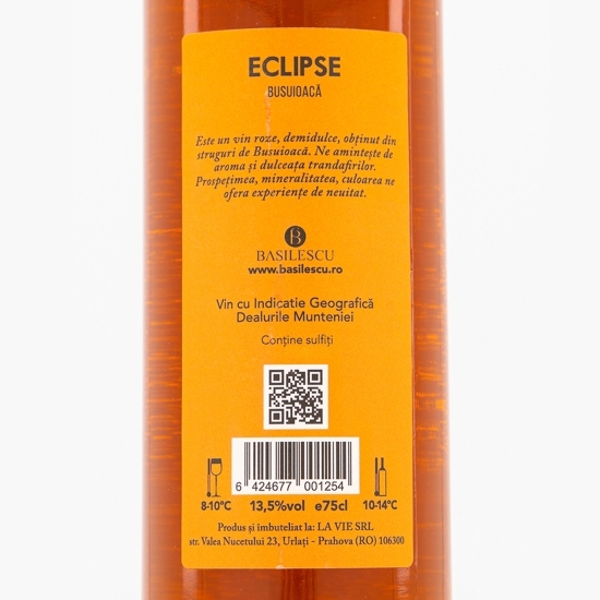 Vin rose demidulce Busuioacă Eclipse, 13.5%, 0.75l