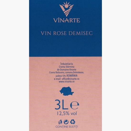 Vin rose demisec, 12.5%, 3l