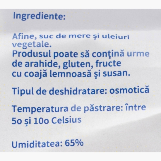 Afine deshidratate infuzate în suc de mere, fără zahăr 200g