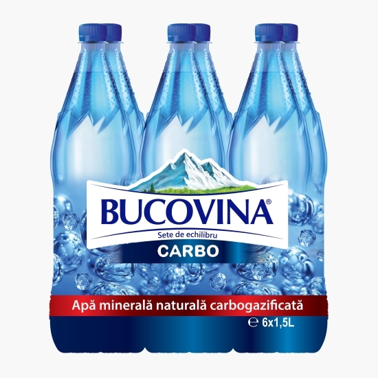 Apă minerală naturală carbogazificată, 6x1.5l