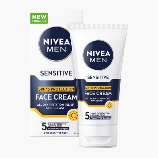 Cremă de față pentru bărbați Nivea Sensitive SPF15, 75ml